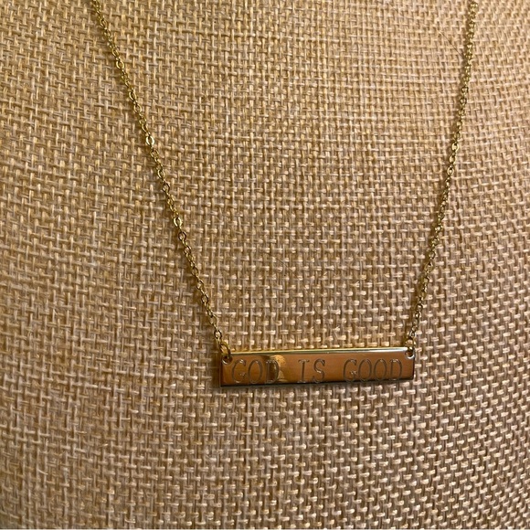 Dainty gold God is Good necklace - Picture 5 of 6